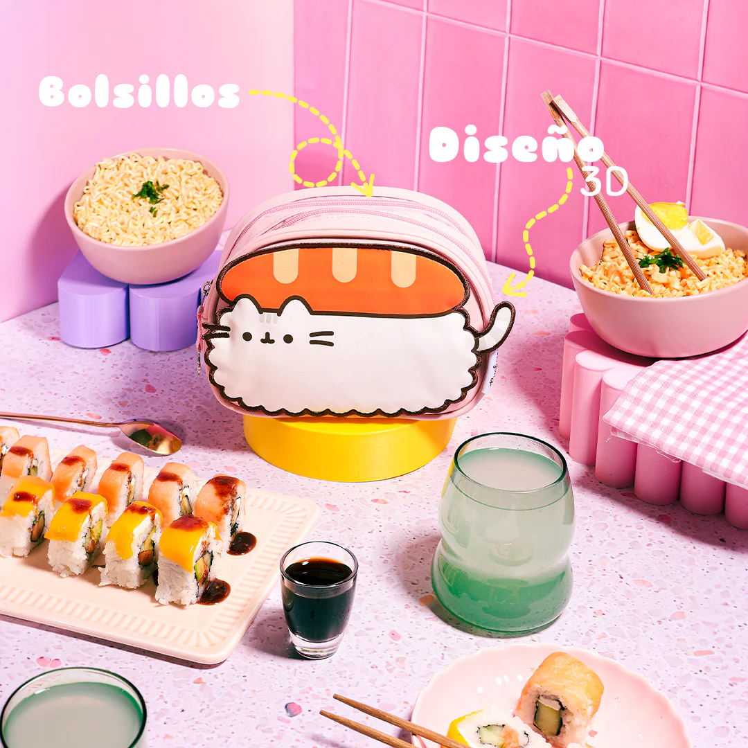 Estuchera Pusheen Pink Sushi