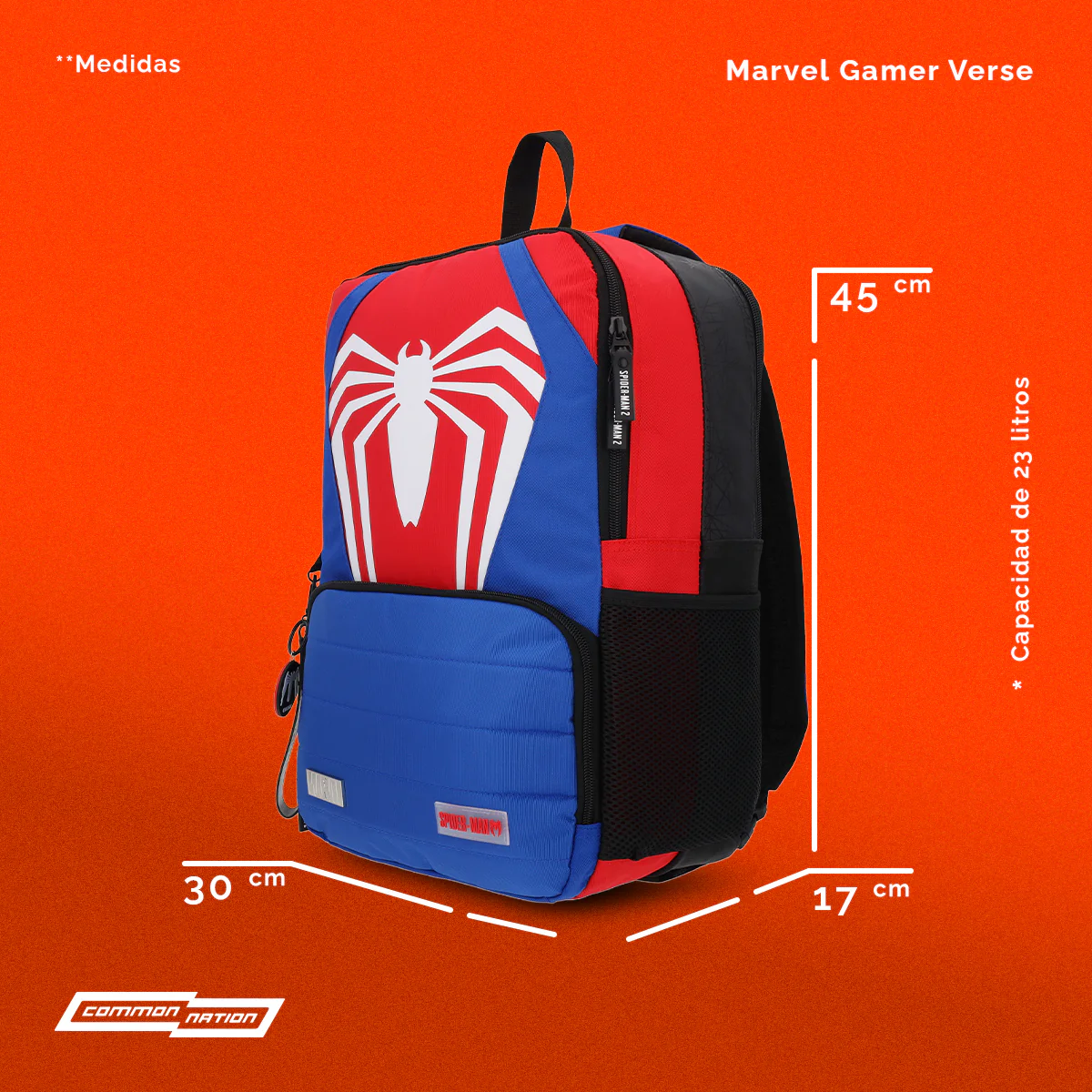 Mochila Marvel Spiderman 2 Gamerverse Reversible