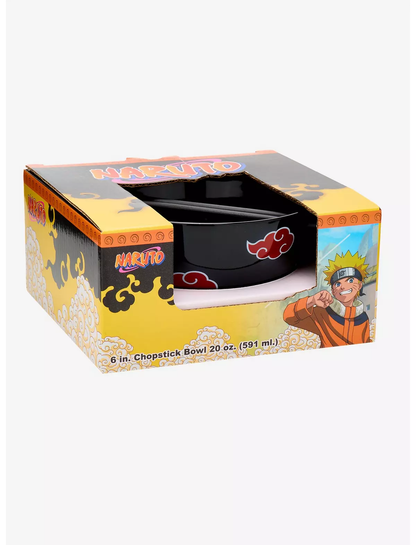 Bowl de Ramen Naruto Shippuden Akatsuki Clouds con palillos