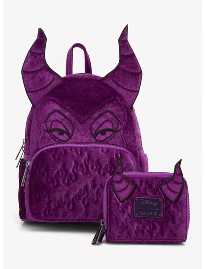 Mini Mochila Loungefly Disney Sleeping Beauty Purple Velvet Maleficent