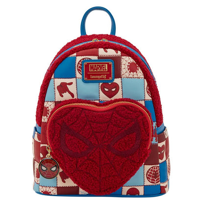 Mini Mochila Loungefly Marvel Spider-Man Sherpa Heart