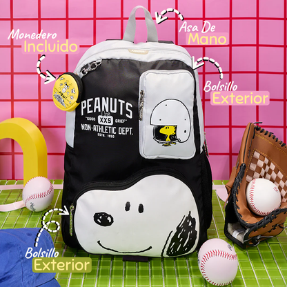 Mochila Peanuts Urban Snoopy & Woodstock Non-athletic Dept Negro
