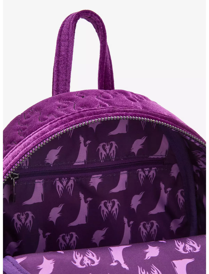 Mini Mochila Loungefly Disney Sleeping Beauty Purple Velvet Maleficent