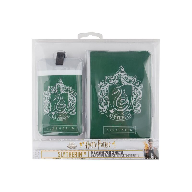 Etiqueta de Equipaje y Funda de pasaporte Harry Potter Slytherin