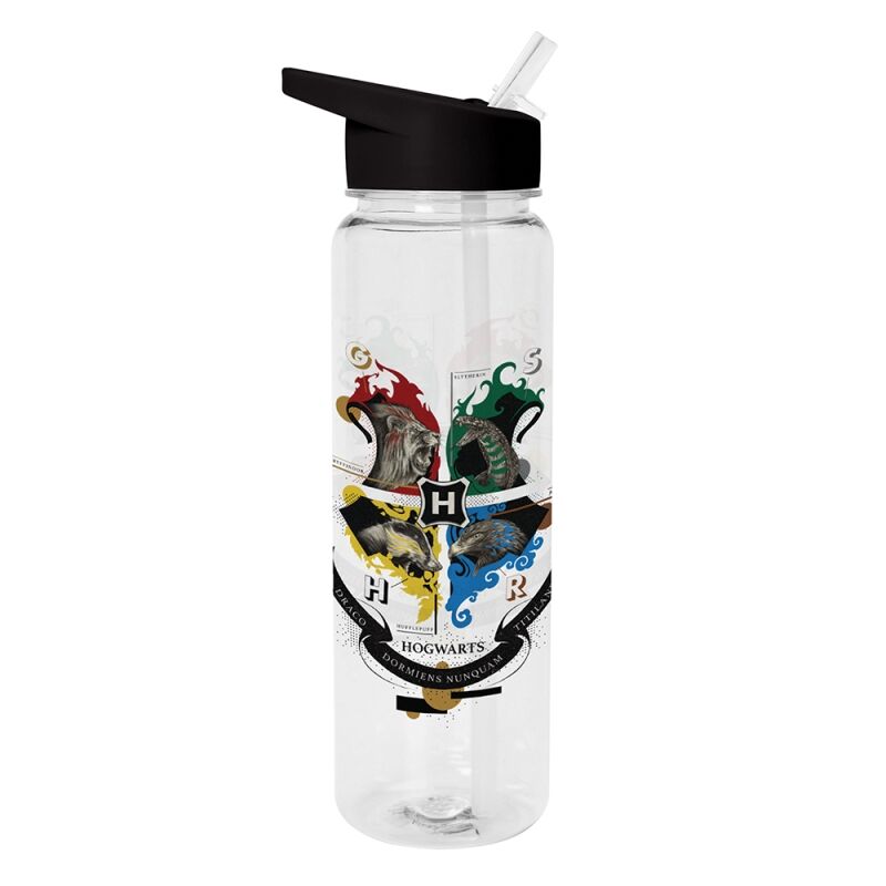 Botella plástico Escudo de Howarts y Casas Harry Potter
