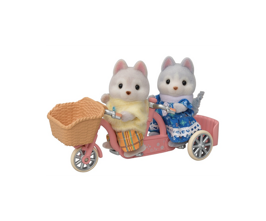 Sylvanian Families: Juego de ciclismo Nakayoshi, hermanos husky