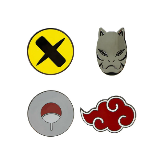 Pin Naruto Personajes Logos De Clanes Kit 4 Coleccionables Edición Especial
