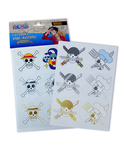 Calcomania Hidro-transferible Logos Piratas One Piece