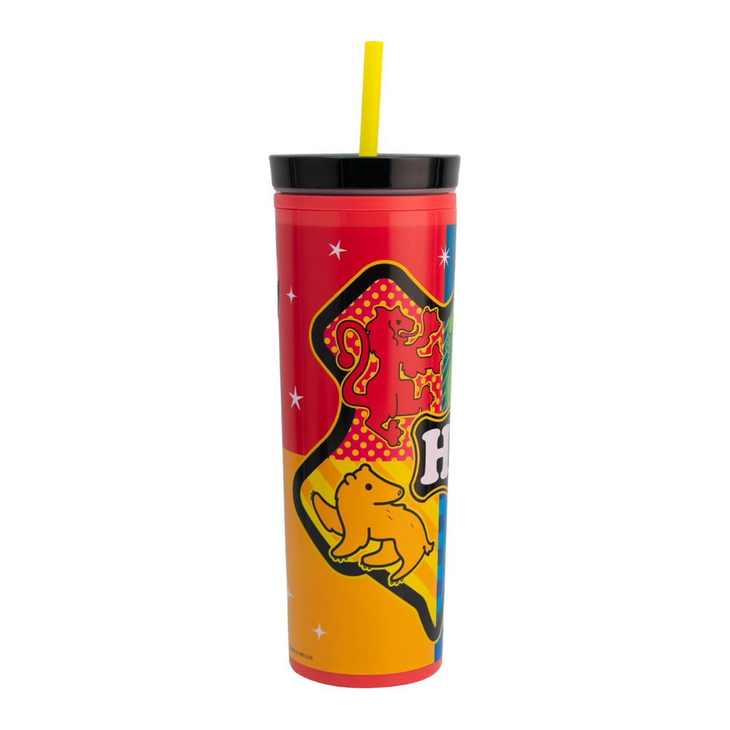 Vaso Con Popote Harry Potter - Hogwarts 4 Casas